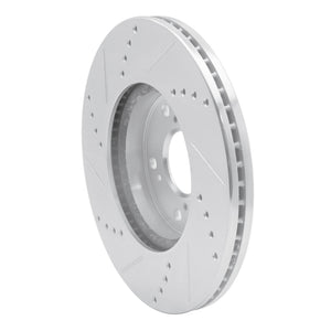 R1 13-25 Honda Accord Coupe Front Right Drilled & Slotted Silver Brake Rotor