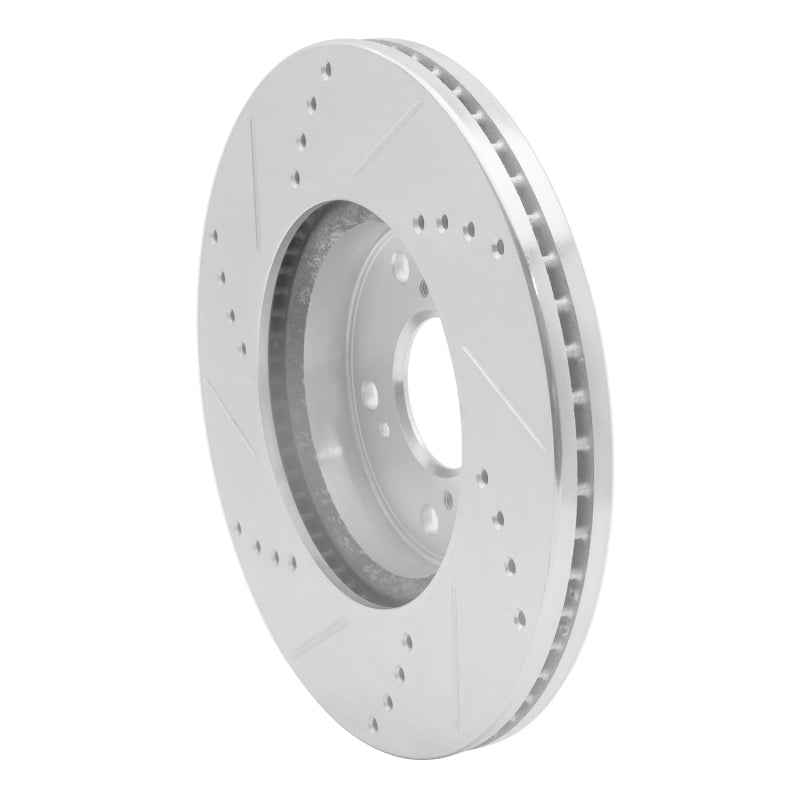R1 13-25 Honda Accord Coupe Front Right Drilled & Slotted Silver Brake Rotor