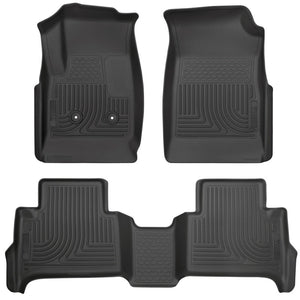 Husky Liners 15-22 GM Colorado/Canyon Double Cab WeatherBeater Front & 2nd Row Floor Liners - Black