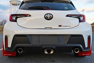 Rally Armor 23-26 Toyota GR Corolla Red UR Mud Flap w/White Logo