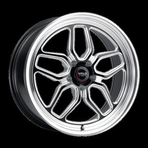 Weld S107 20X8 Laguna 5X127 ET00 BS4.50 Gloss Black MIL Dia 78.1