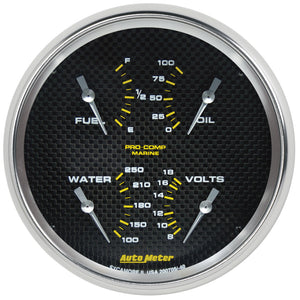 Autometer Marine Carbon Fiber 5in Gauge - 100PSI