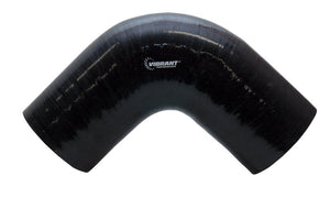 Vibrant 4 Ply Reinforced Silicone Elbow Connector - 3in I.D. - 90 deg. Elbow (BLACK)