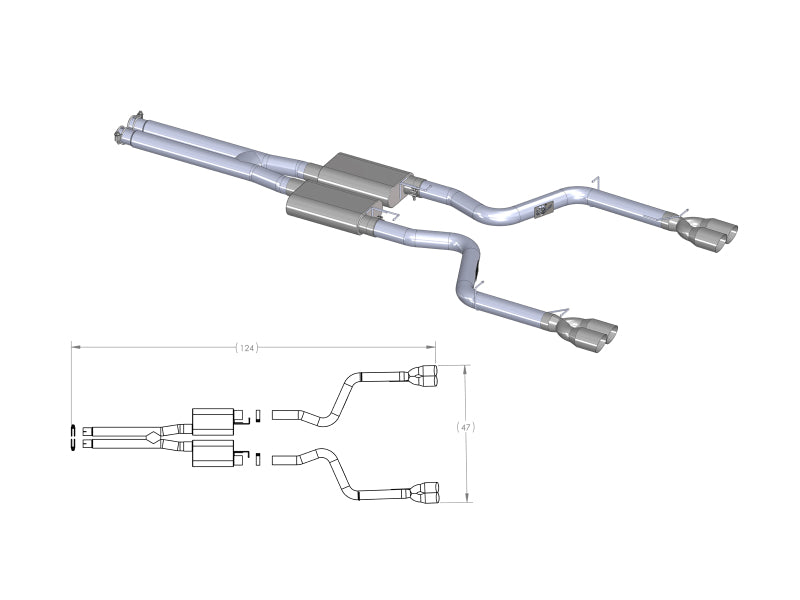 aFe MACH Force XP Exhausts Cat-Back SS-409 EXH CB Dodge Challenger 09 V8-5.7L