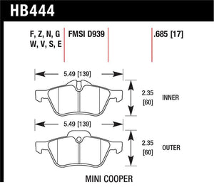 Hawk 02-08 Mini Cooper DTC-60 Race Front Brake Pads