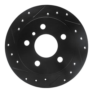 R1 06-11 Mercedes-Benz B200 Rear Left Drilled & Slotted Black Brake Rotor