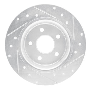 R1 20-25 Nissan SENTRA Rear Left Drilled & Slotted Silver Brake Rotor