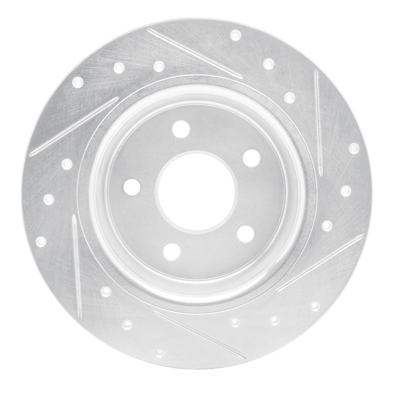 R1 20-25 Nissan SENTRA Rear Left Drilled & Slotted Silver Brake Rotor