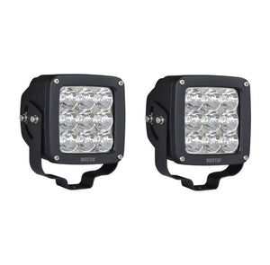 Westin Axis LED Auxiliary Light 4.5 inch x 4.5 inch Square Flood w/3W Osram (Set of 2) - Black