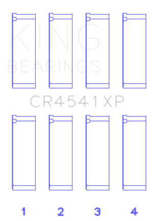 King Engine Bearings Honda F23A / F23Z / K20A3 16V (Size 0.025mm) Performance Rod Bearing Set