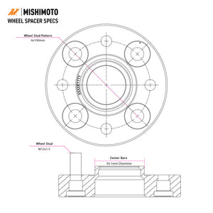 Mishimoto Wheel Spacers - 5x100 - 56.1 - 30 - M12 - Black