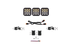 Diode Dynamics SS5 Pro Universal CrossLink 3-Pod Lightbar - White Driving