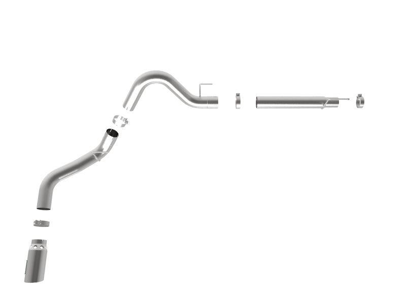 aFe Large Bore-HD 4in 409 SS DPF-Back Exh 18-19 Ford F-150 V6-3.0L (td) w/ Polished Tip