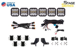 Diode Dynamics Bronco SS5 6-Pod CrossLink Grille Lightbar Kit Pro - White Combo