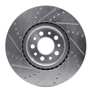 R1 14-25 Alfa Romeo Tonale Front Right Drilled & Slotted Silver Brake Rotor