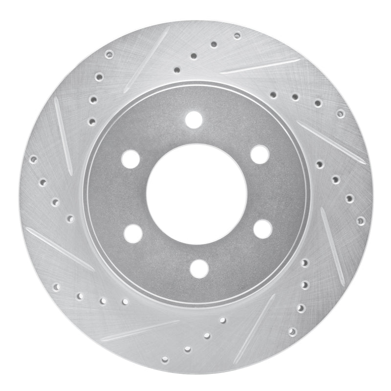 R1 04-08 Ford F-150 4WD Front Left Drilled & Slotted Silver Brake Rotor