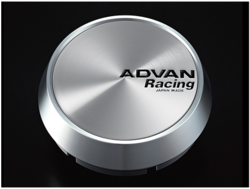 Advan Racing Center Cap 73mm Flat - Platinum Silver w/ Black Letter