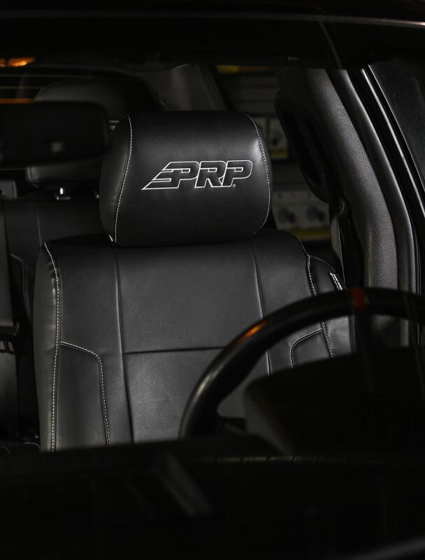 PRP 12-14 Ford Raptor Front Seat Covers (Pair) - Black w Silver Stitch