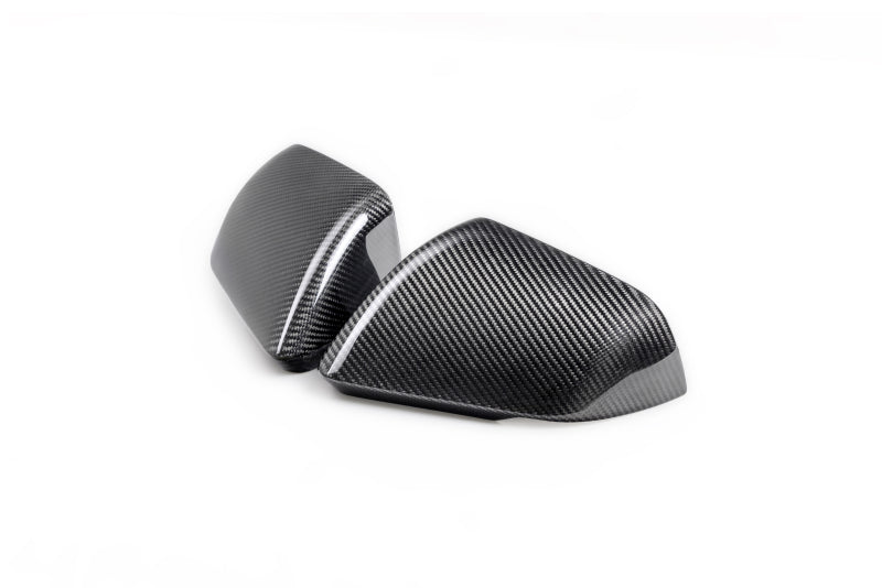 Ford Racing 24-25 Mustang (w/Integrated Turn Signals) Carbon Fiber Mirror Skull Caps - Gloss