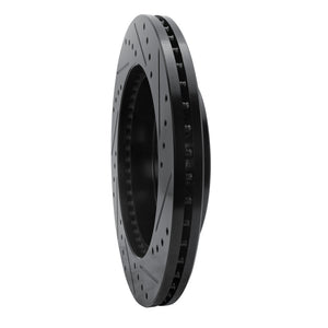 R1 97-04 Ford F-150 4WD Front Left Drilled & Slotted Black Brake Rotor