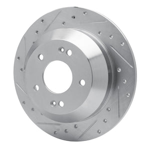 R1 10-21 Hyundai Santa Fe Rear Left Drilled & Slotted Silver Brake Rotor