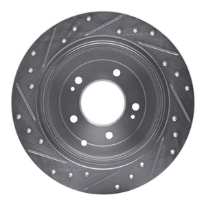 R1 16-22 Hyundai TUCSON Rear Right Drilled & Slotted Silver Brake Rotor