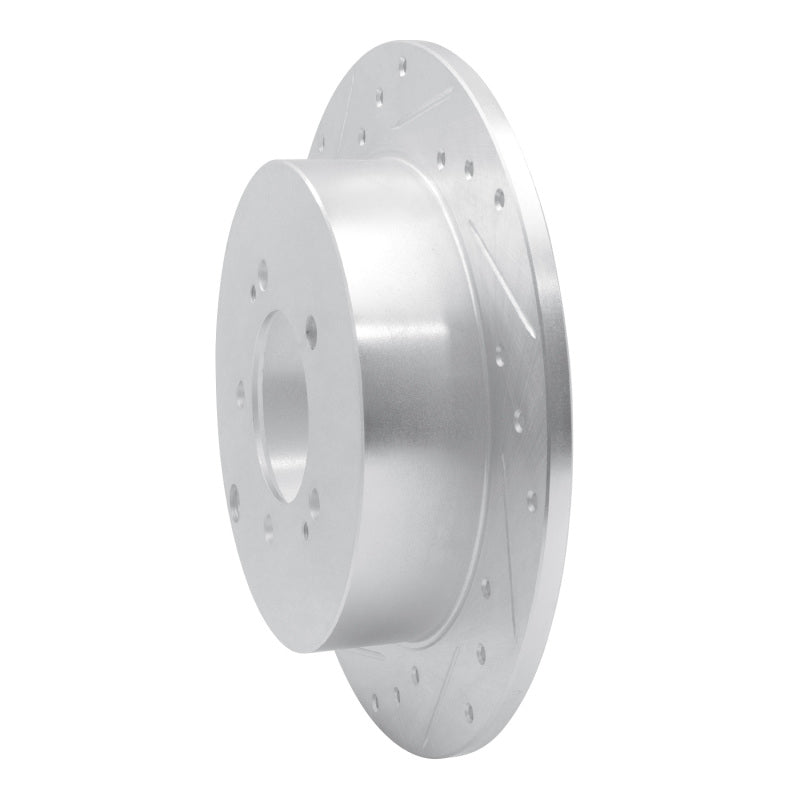 R1 07-15 Mitsubishi Outlander Rear Left Drilled & Slotted Silver Brake Rotor