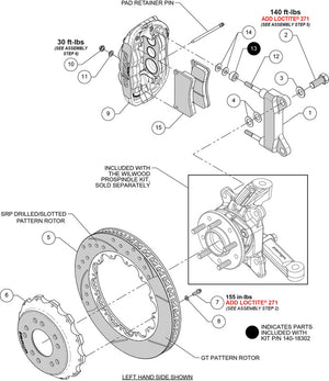 Wilwood kit front XRS6R wwe C10 alum pro spindle 14.00 rotor SRP red