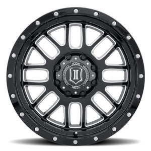 ICON Alpha 20x9 / 6x5.5 / 16mm / 5.625in BS Gloss Black Wheel w/ Milled Windows