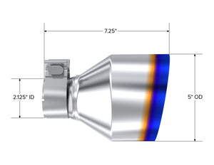 MBRP T304 SS Burnt End Tip 2.125inID, 5inOD Out, 7.25in Length, Pair 17-25 BRZ / GR86