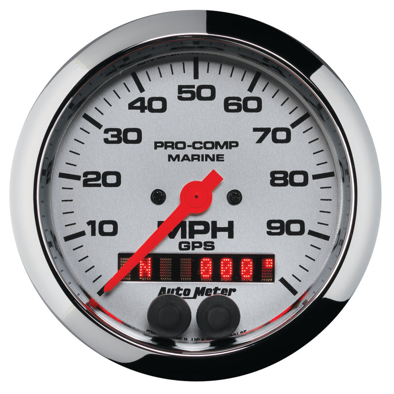 Autometer Marine Chrome 3-3/8in 100MPH GPS Speedometer Gauge