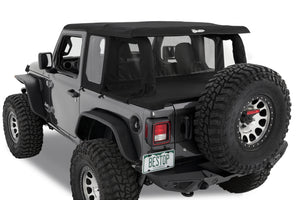 Bestop 18-26 Jeep Wrangler JL 2-Door Halftop Conversion Kit (Premium Black Twill)
