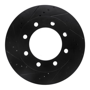 R1 05-12 Ford F-250 4WD (Super Duty) Front Left Drilled & Slotted Black Brake Rotor