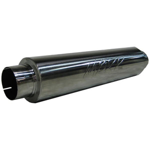 MBRP Universal Quiet Tone Muffler 4in Inlet/Outlet 24in Body 6in Dia 30in Overall Aluminum