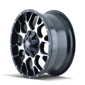 Mayhem 8015 Warrior 20x9 / 6x135 BP / 0mm Offset / 106mm Hub Black/Machined Face Wheel