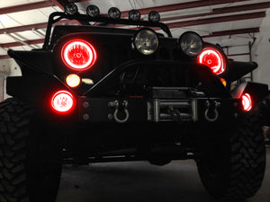 Oracle Jeep Wrangler JK 07-17 LED Waterproof Halo Kit - ColorSHIFT w/o Controller