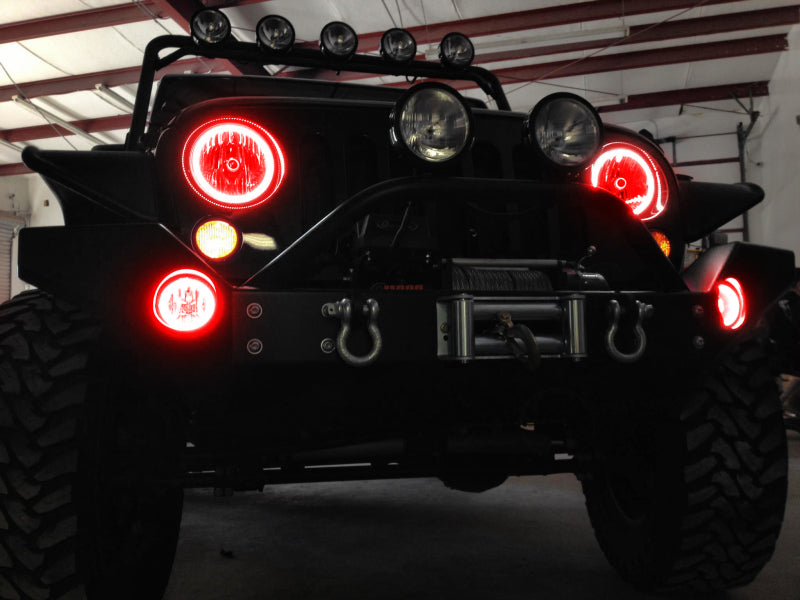 Oracle Jeep Wrangler JK 07-17 LED Waterproof Halo Kit - ColorSHIFT w/o Controller