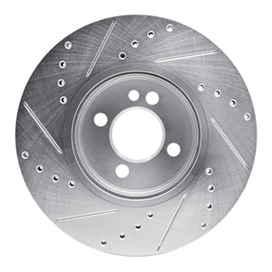R1 07-15 Mini Cooper (Excl Clubman) Front Right Drilled & Slotted Silver Brake Rotor