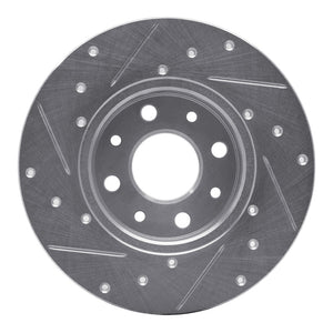 R1 13-19 Fiat 500E Rear Right Drilled & Slotted Silver Brake Rotor