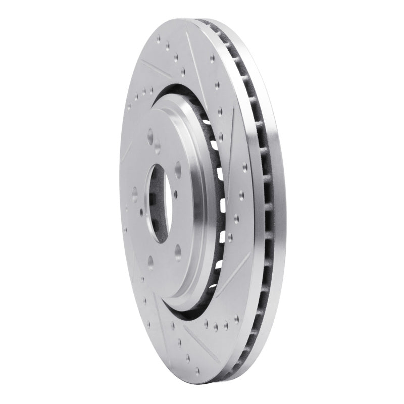 R1 15-25 Acura MDX Front Right Drilled & Slotted Silver Brake Rotor