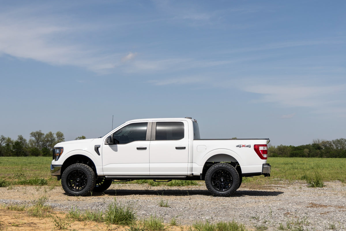 Rough Country SRL2 Adj Aluminum Step Crew Cab | Ford F-150/Lightning/F-250/F-350/Raptor (15-26)