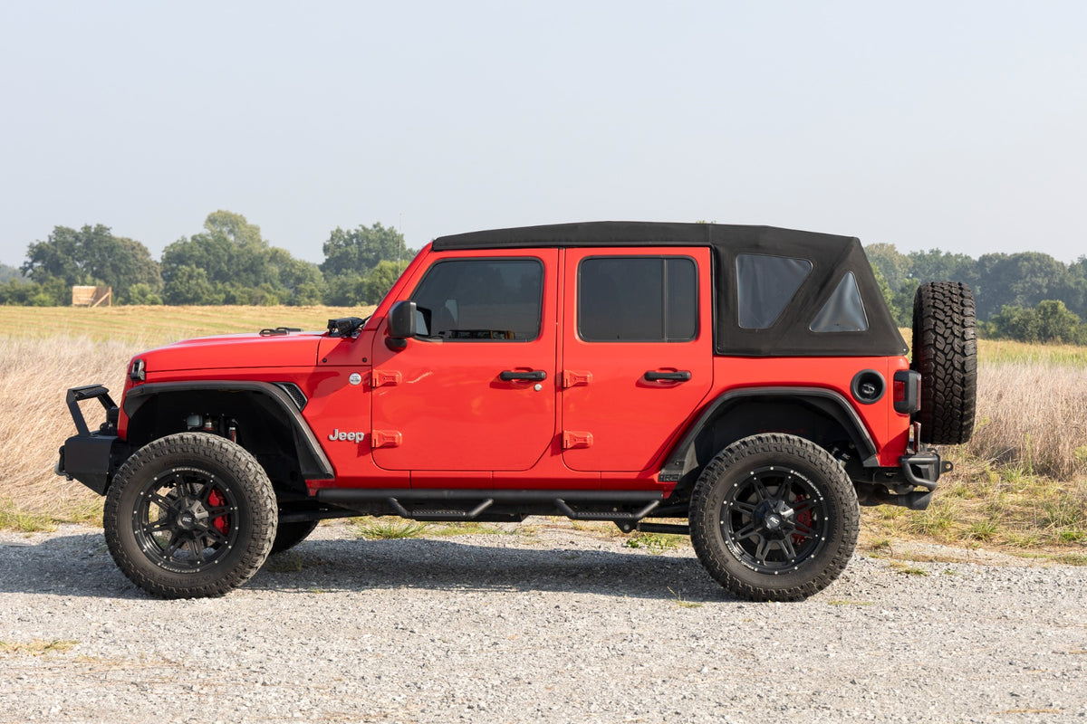 Rough Country Nerf Steps Wheel to Wheel | 4 Door | Jeep Wrangler Unlimited 4WD (18-26)