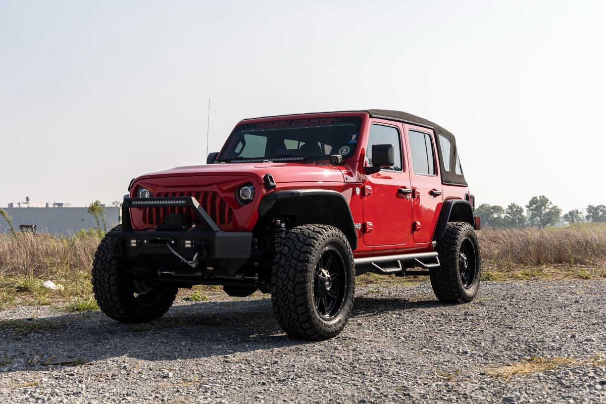 Rough Country Nerf Steps Wheel to Wheel | 4 Door | Jeep Wrangler Unlimited 4WD (18-26)