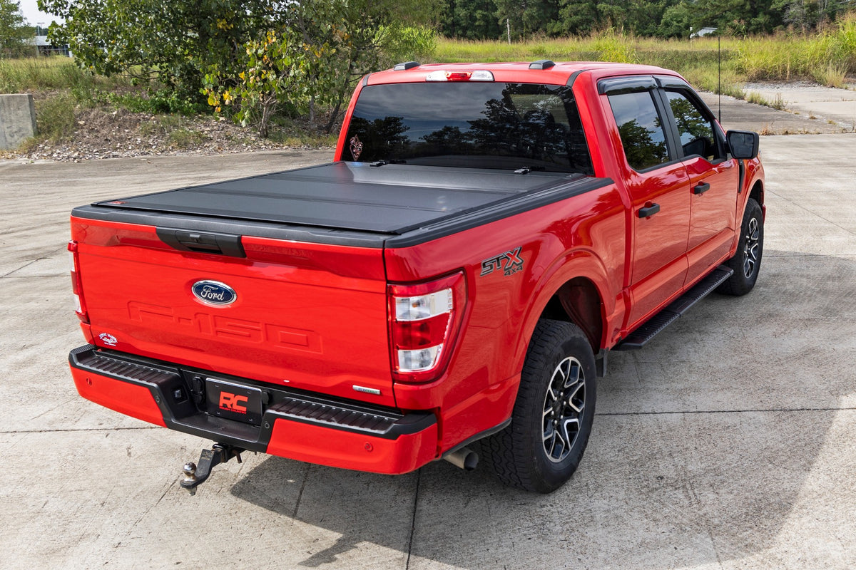 Rough Country Hard Tri-Fold Flip Up Bed Cover | Ford F-150 2WD/4WD (2015-2020)