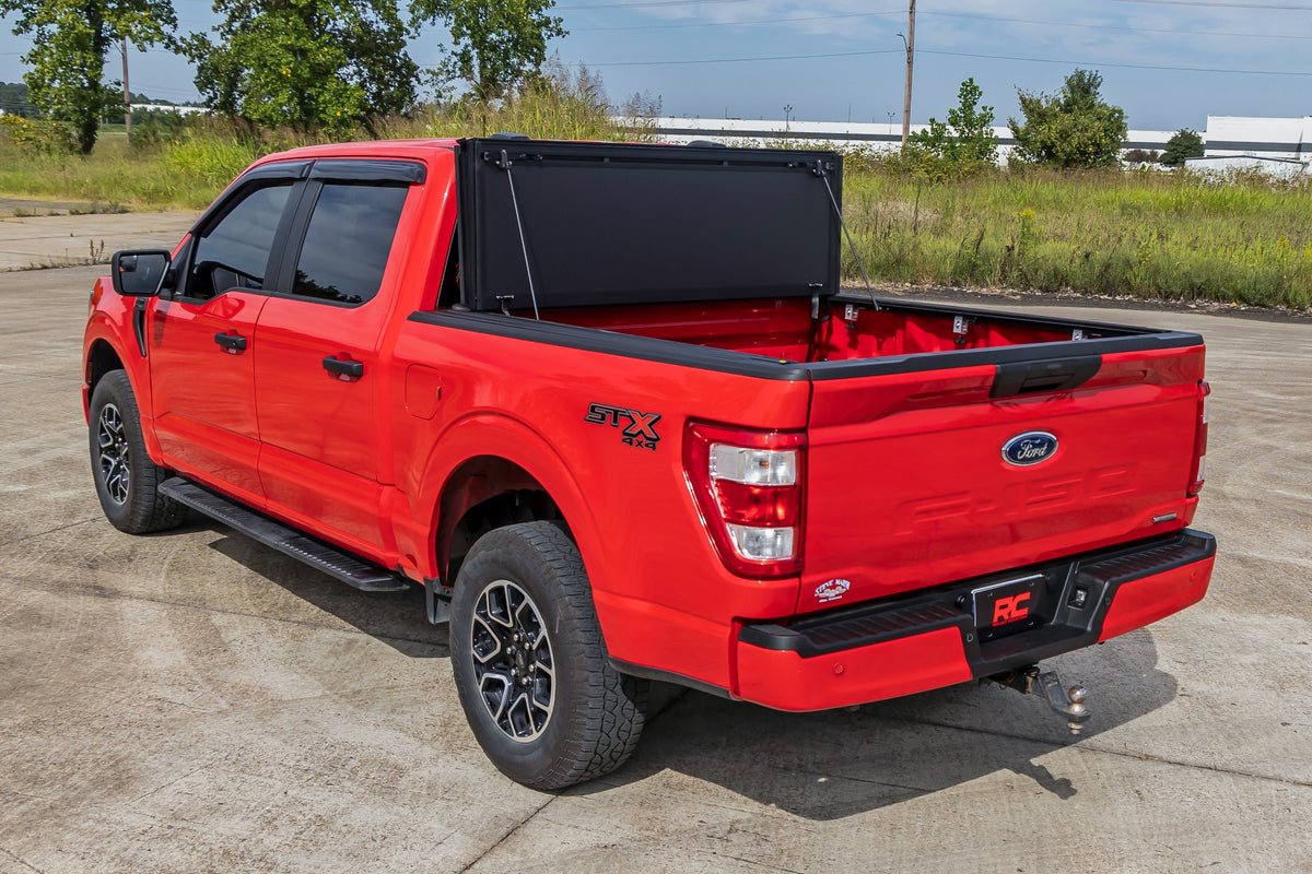 Rough Country Hard Tri-Fold Flip Up Bed Cover | Ford F-150 2WD/4WD (2015-2020)