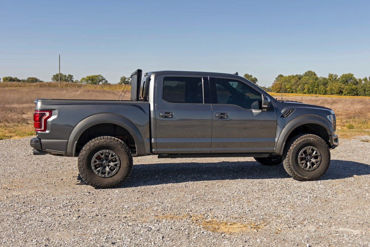 Rough Country Hard Tri-Fold Flip Up Bed Cover | Ford F-150 (21-26)/F-150 Lightning (22-26)