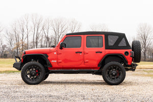 Rough Country Oval Nerf Steps 4 Door | Black | Jeep Wrangler Unlimited 4WD (2018-2026)