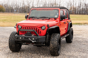 Rough Country Oval Nerf Steps 4 Door | Black | Jeep Wrangler Unlimited 4WD (2018-2026)