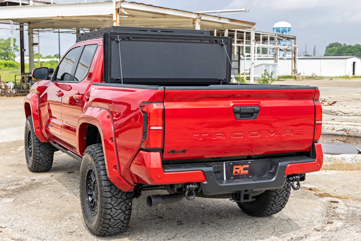 Rough Country Hard Tri-Fold Flip Up Bed Cover | Toyota Tacoma 2WD/4WD (2024-2026)
