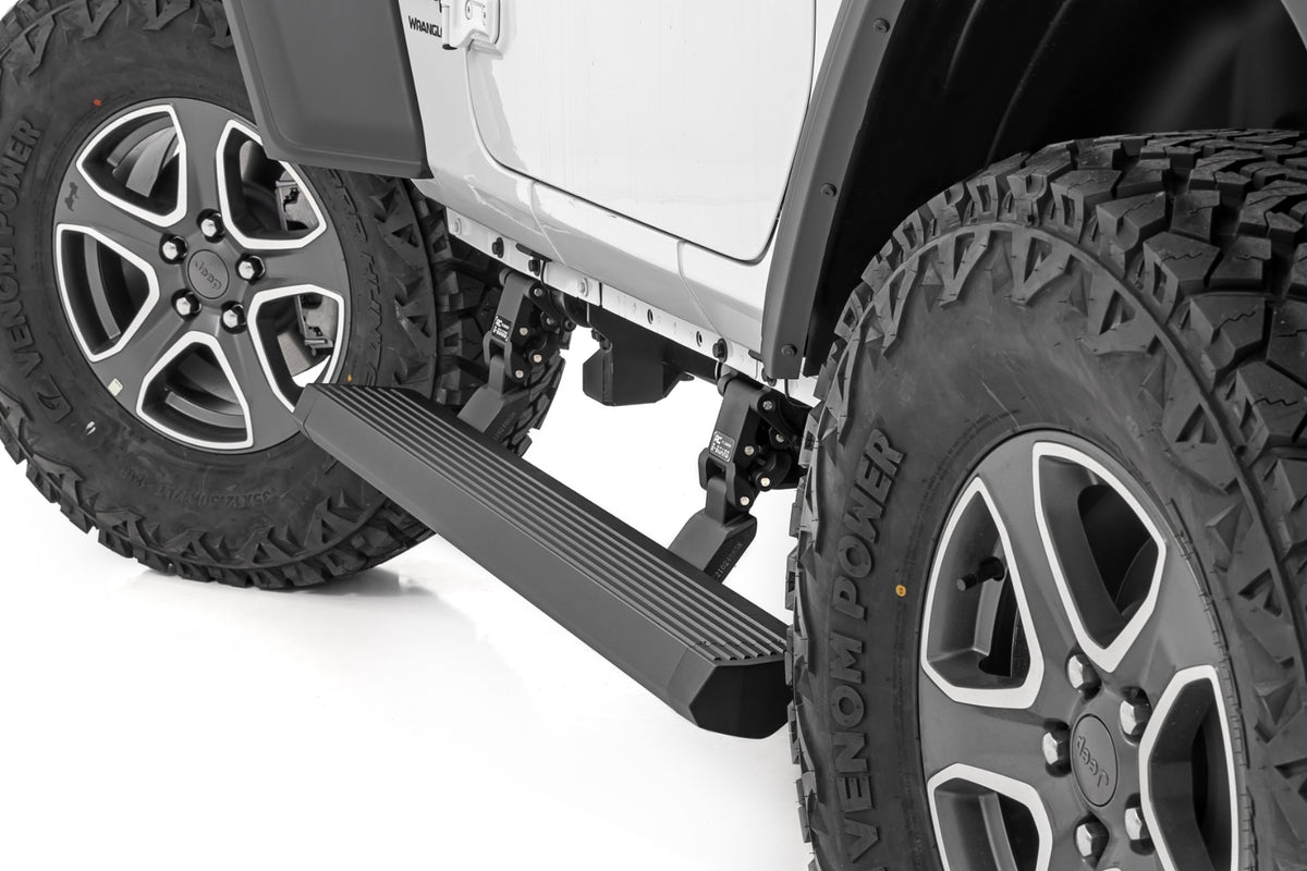 Rough Country Power Running Boards Dual Electric Motor | 2 Door | Jeep Wrangler JL (18-26)